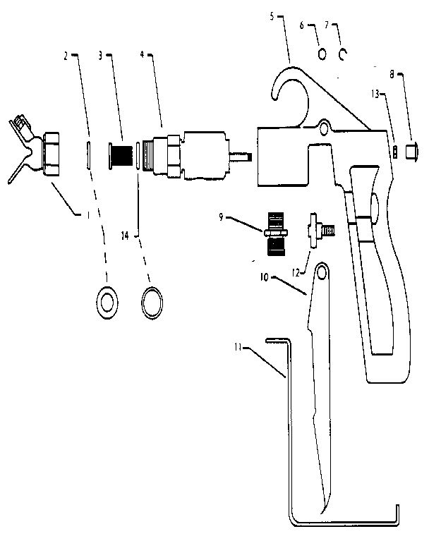 Gun Diagram and Parts List for AL1200  Campbell Hausfeld Paint Sprayer